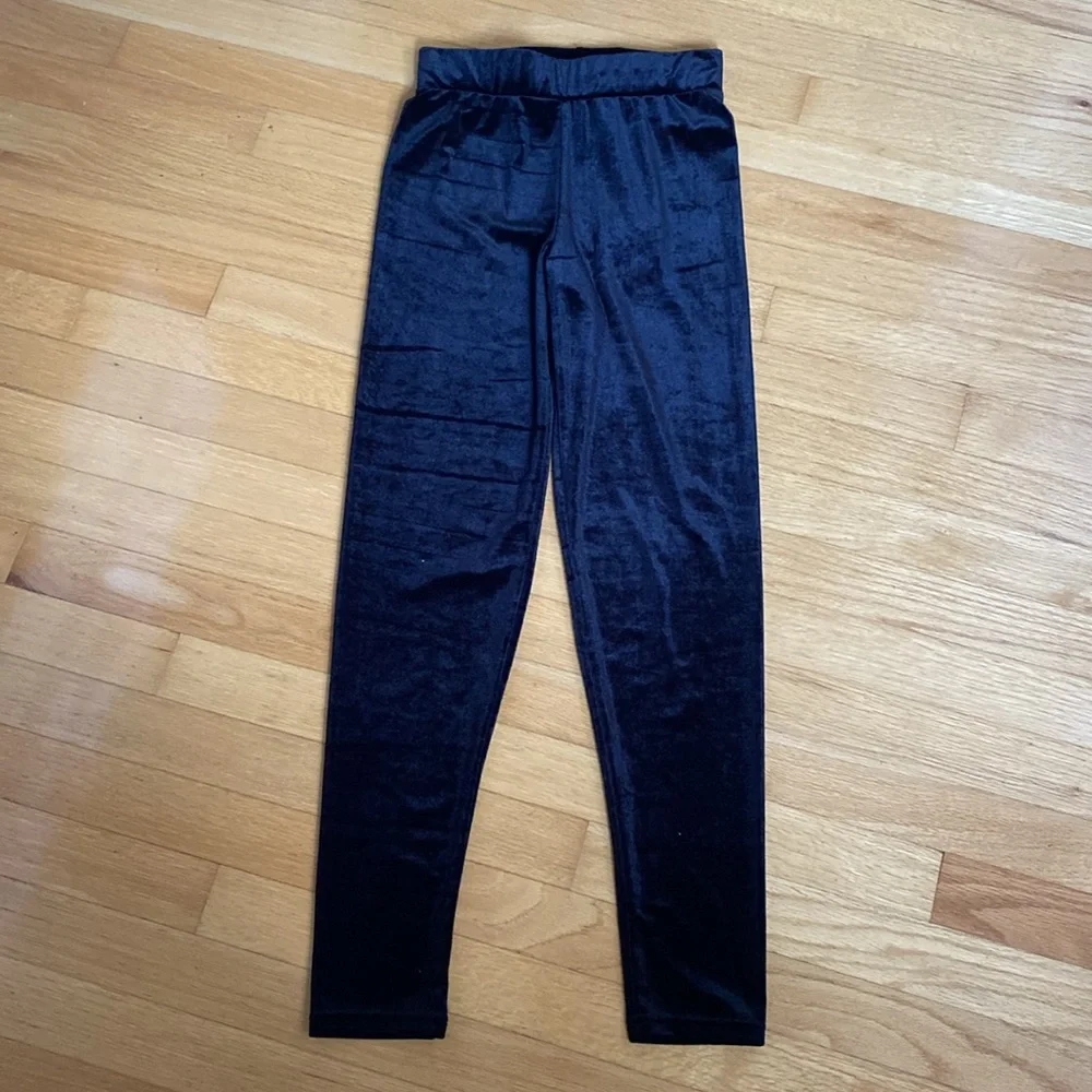 NWT Black Velvet Leggings Size XS - Picture 1 of 8